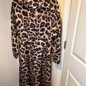 SHEIN Animal Print Dress with Black and Brown Tones